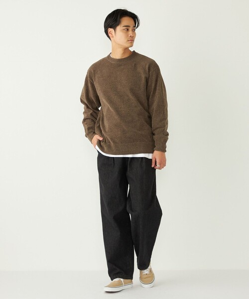 SHIPS Colors（シップス カラーズ）の「SHIPS Colors:〈洗濯機可能〉ハイゲージ モール ニット（ニット/セーター・メンズ・ネイビー/ブラウン/ナチュラル・MEDIUM/LARGE/X-LARGE）」の20枚目の写真