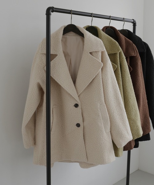 PRADA ブラウン テーラードコート ヴェルソー VERSEAU ファインウールリバーテーラードコート （柄