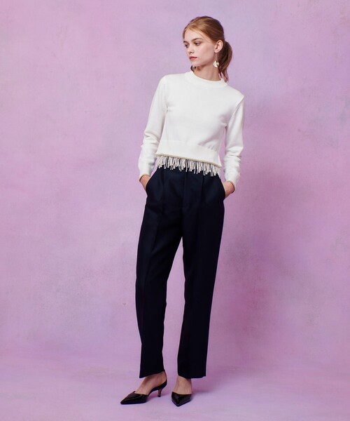 LOULOU WILLOUGHBY（ルルウィルビー）の「【LOULOU WILLOUGHBY】シルクウールツイルタックパンツ（その他パンツ・レディース・ピンク/ネイビー・2/1）」の14枚目の写真
