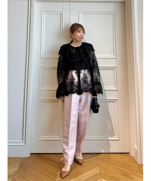 LOULOU WILLOUGHBY（ルルウィルビー）の「【LOULOU WILLOUGHBY】シルクウールツイルタックパンツ（その他パンツ・レディース・ピンク/ネイビー・2/1）」の22枚目の写真