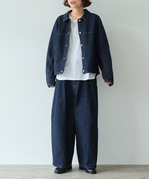 yuni（ユニ　）の「10oz denim cocoon パンツ（デニムパンツ・レディース・インディゴブルー・M/S）」の2枚目の写真