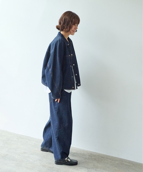 yuni（ユニ　）の「10oz denim cocoon パンツ（デニムパンツ・レディース・インディゴブルー・M/S）」の3枚目の写真