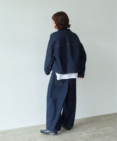 yuni（ユニ　）の「10oz denim cocoon パンツ（デニムパンツ・レディース・インディゴブルー・M/S）」の4枚目の写真