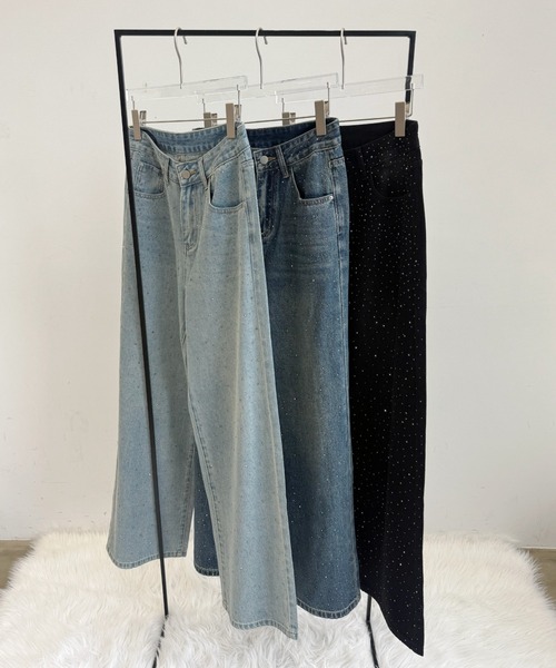 セール】ラインストーンデニムパンツ（デニムパンツ）｜TITTY&CO