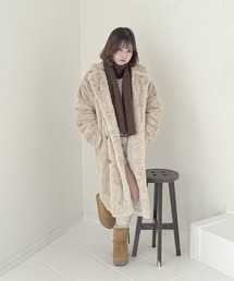 frunco（フランコ）の「フェイクファーロングコート（チェスターコート）」