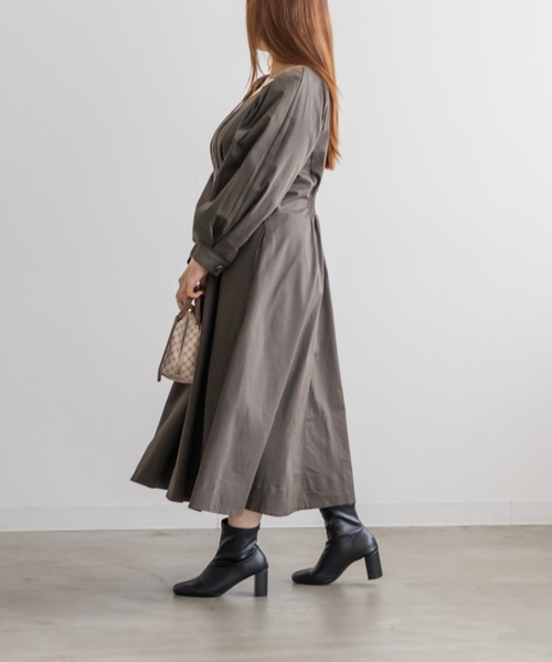 CLETTE(クレット)の「CLETTEオリジナルフロントジップウエストタックワンピース(ワンピース・レディース・パープル/カーキ/ブラック・LL/3L/4L)」の12枚目の写真