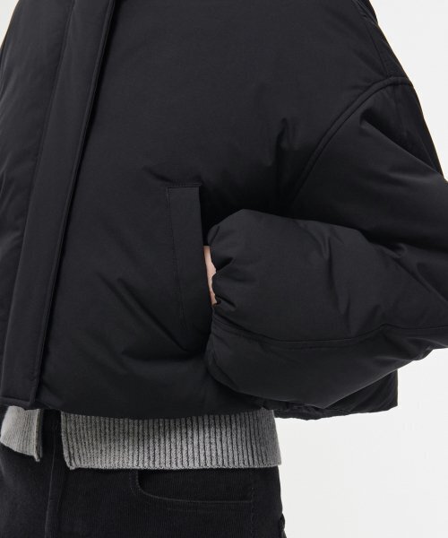 MUSINSA STANDARD WOMAN（ムシンサスタンダードウーマン）の「ウィメンズボリュームスリーブクロップパディングジャケット[ブラック]（ダウンジャケット/コート・レディース・その他・SMALL/MEDIUM/LARGE/X-SMALL）」の8枚目の写真