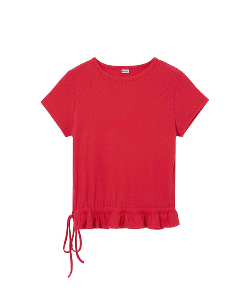 RENSE（レンセ）の「Eyelet Frill Half T-shirt Red（Tシャツ/カットソー・レディース・その他・OS）」の4枚目の写真