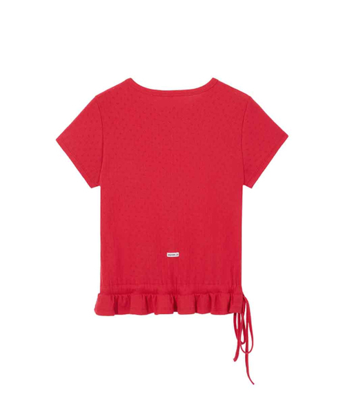 RENSE（レンセ）の「Eyelet Frill Half T-shirt Red（Tシャツ/カットソー・レディース・その他・OS）」の5枚目の写真