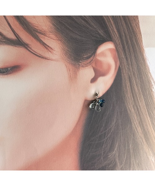 tone（トーン）の「【-lensa-】雫ピアス(MA)（ピアス（両耳用）・レディース・ブルー・FREE）」の3枚目の写真