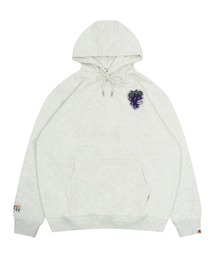 A'GEM/9 × .kom 『GRAF&WU/グラフアンドユー』GRAF&WU Fruit Party 12 Embroidery Cute Ghost Hoodie /フルーツパーティー 12個のフルーツ キュートゴースト 刺繍 長袖シャツ