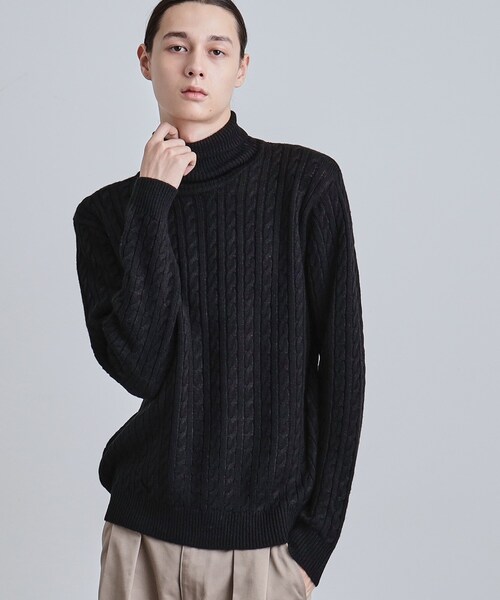 tk.TAKEO KIKUCHI（ティーケータケオキクチ）の「ケーブルタートルニット（ニット/セーター・メンズ・ブラウン系その他/チャコール/ブラック/オフホワイト・04/03/02）」の21枚目の写真