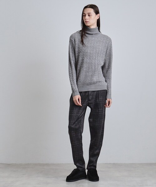 tk.TAKEO KIKUCHI（ティーケータケオキクチ）の「ケーブルタートルニット（ニット/セーター・メンズ・ブラウン系その他/チャコール/ブラック/オフホワイト・04/03/02）」の7枚目の写真