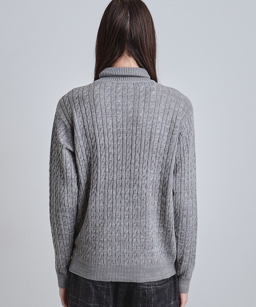 tk.TAKEO KIKUCHI（ティーケータケオキクチ）の「ケーブルタートルニット（ニット/セーター・メンズ・ブラウン系その他/チャコール/ブラック/オフホワイト・04/03/02）」の11枚目の写真