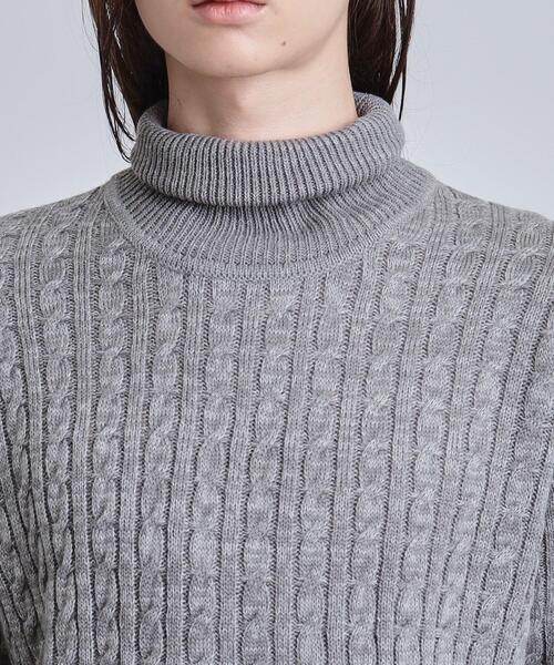 tk.TAKEO KIKUCHI（ティーケータケオキクチ）の「ケーブルタートルニット（ニット/セーター・メンズ・ブラウン系その他/チャコール/ブラック/オフホワイト・04/03/02）」の12枚目の写真