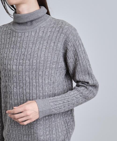 tk.TAKEO KIKUCHI（ティーケータケオキクチ）の「ケーブルタートルニット（ニット/セーター・メンズ・ブラウン系その他/チャコール/ブラック/オフホワイト・04/03/02）」の5枚目の写真