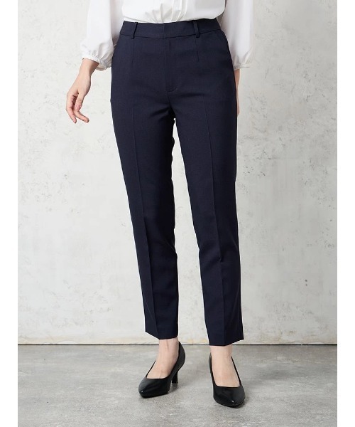 Perfect Suit FActory(パーフェクトスーツファクトリー)の「杢調プレーンスーツ テーパードパンツ グレー/カーキ/ネイビー(M.グレー)【マシンウォッシャブル】(スラックス・レディース・ネイビー/グレー/カーキ・9号/7号/11号/13号)」の1枚目の写真