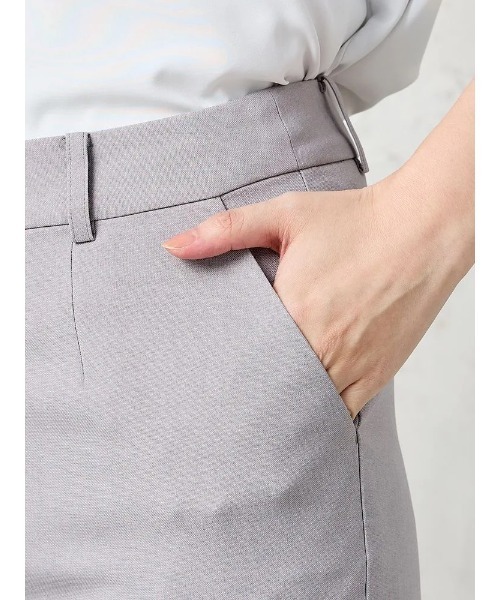 Perfect Suit FActory(パーフェクトスーツファクトリー)の「杢調プレーンスーツ テーパードパンツ グレー/カーキ/ネイビー(M.グレー)【マシンウォッシャブル】(スラックス・レディース・ネイビー/グレー/カーキ・9号/7号/11号/13号)」の11枚目の写真