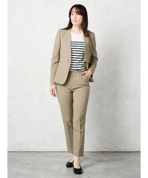 Perfect Suit FActory(パーフェクトスーツファクトリー)の「杢調プレーンスーツ テーパードパンツ グレー/カーキ/ネイビー(M.グレー)【マシンウォッシャブル】(スラックス・レディース・ネイビー/グレー/カーキ・9号/7号/11号/13号)」の15枚目の写真