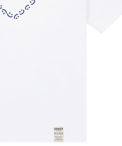 GRAVER（グレーバー）の「[ユニセックス]ハートドローイングスマイル半袖Tシャツ_ホワイト（Tシャツ/カットソー・レディース・ホワイト・SMALL/MEDIUM/LARGE/X-LARGE）」の4枚目の写真