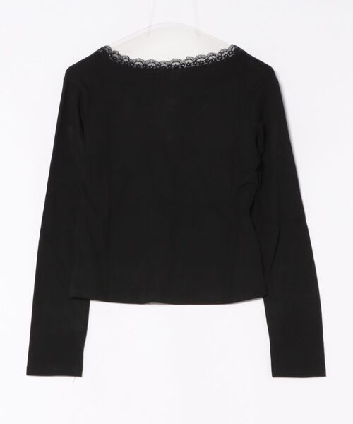Mayree(メイリー)の「【Mayree】2WAY レースVネッククロップドトップス(Tシャツ/カットソー・レディース・ホワイト/ブラック・SMALL/MEDIUM/LARGE)」の3枚目の写真
