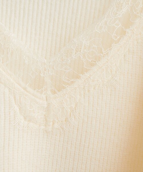 natural couture（ナチュラルクチュール）の「【WEB限定】レースVネックニット（ニット/セーター・レディース・ネイビー/ブラウン/オフホワイト/グレイッシュベージュ・FREE）」の16枚目の写真