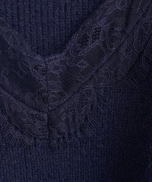 natural couture（ナチュラルクチュール）の「【WEB限定】レースVネックニット（ニット/セーター・レディース・ネイビー/ブラウン/オフホワイト/グレイッシュベージュ・FREE）」の22枚目の写真