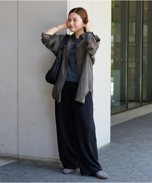 JOURNAL STANDARD（ジャーナルスタンダード）の「《WEB限定追加2》ウォッシャブルTEXBRID ワイドパンツ（その他パンツ・レディース・チャコールグレー/ブラウン/ブラック・FREE）」の22枚目の写真