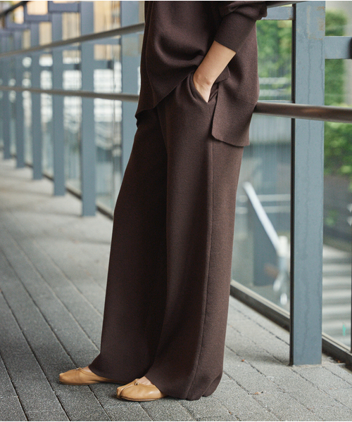 JOURNAL STANDARD（ジャーナルスタンダード）の「《WEB限定追加2》ウォッシャブルTEXBRID ワイドパンツ（その他パンツ・レディース・チャコールグレー/ブラウン/ブラック・FREE）」の4枚目の写真