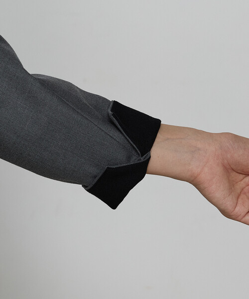 K.T KIYOKO TAKASE(キヨコタカセ)の「〔 Sサイズ 〕 【2WAY】ストレッチフラノ ノーカラーブルゾンジャケット(ノーカラージャケット・レディース・ブラウン/グレー・5号/3号)」の16枚目の写真