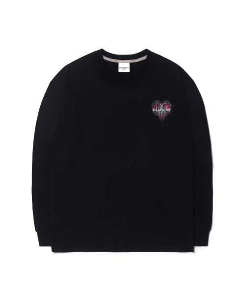 QT8 GARMENTS(キューティーエイトガーメント)の「OC Rawberry x QT8 Heart Long Sleeve (Black)(Tシャツ/カットソー・レディース・その他・SMALL/MEDIUM/LARGE)」の2枚目の写真