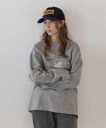 HANE（ハネ）の「スワンルーズフィットコットンTシャツ_グレーメランジ（Tシャツ/カットソー）」