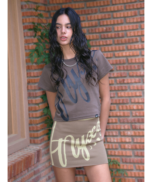 NYXX(エヌワイエックスエックス)の「2-WAY SLANT LOGO TOP SKIRT KHAKI(ニット/セーター・レディース・その他・FREE)」の2枚目の写真