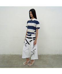 PRINTED BERMUDA SWEATPANTS (WHITE)