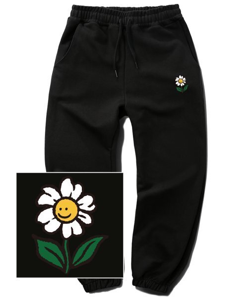 TRIPSHION(トリップション)の「シングルフラワーロゴジョガースウェットパンツ - ブラック(スウェットパンツ・メンズ・その他・LARGE/MEDIUM/X-LARGE)」の1枚目の写真