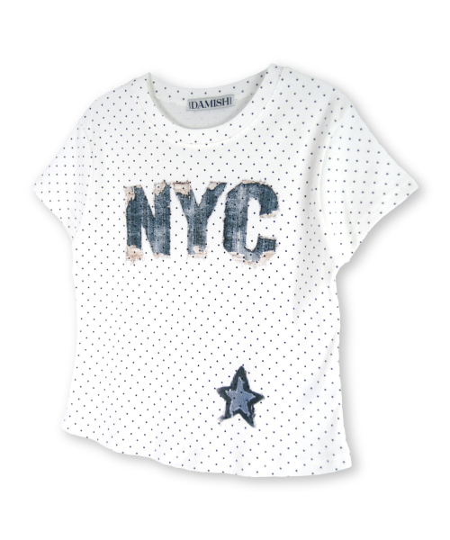 DAMISH（ダミシュ）の「デニムパッチグラフィックドットTシャツ_アイボリー（Tシャツ/カットソー・レディース・アイボリー・FREE）」の5枚目の写真