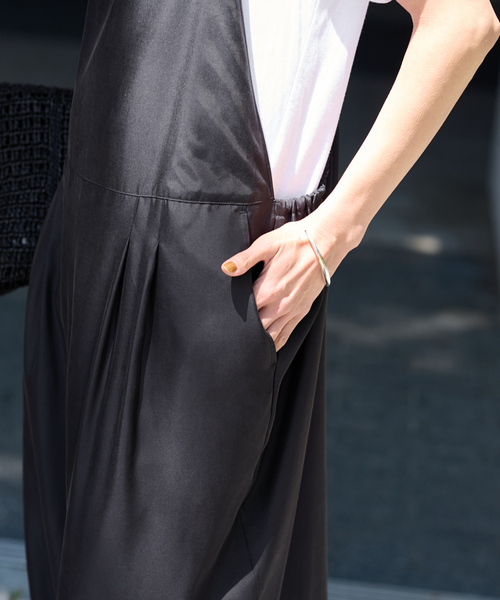 FRAMeWORK（フレームワーク）の「≪追加≫キュプラツイルキャミサロペット 3（サロペット/オーバーオール・レディース・グレー/ブラック・36/38）」の8枚目の写真