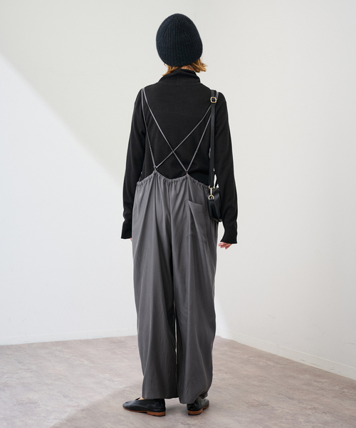 FRAMeWORK（フレームワーク）の「≪追加≫キュプラツイルキャミサロペット 3（サロペット/オーバーオール・レディース・グレー/ブラック・36/38）」の3枚目の写真