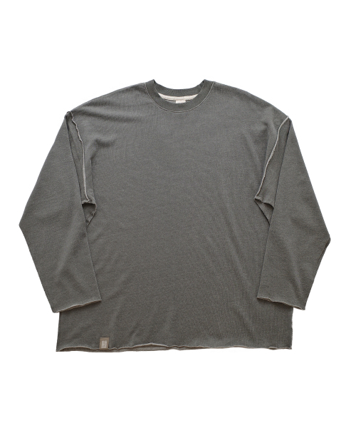 A NOTHING(アナッシング)の「VINTAGE P. DYEING CUT-OUT BOX TEE (Khaki)(Tシャツ/カットソー・レディース・その他・LARGE/MEDIUM)」の1枚目の写真