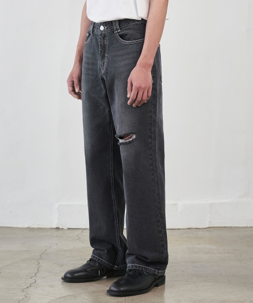 DECET(デケト)の「Dawn Semi Wide Jeans DCPT002CutBlack(デニムパンツ・レディース・その他・30/26/28/34)」の3枚目の写真