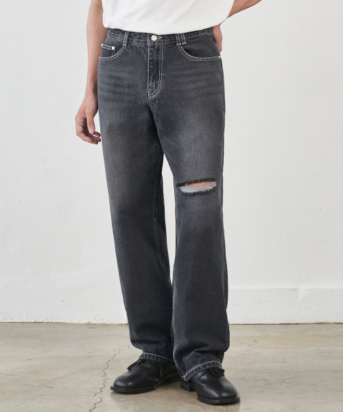 DECET(デケト)の「Dawn Semi Wide Jeans DCPT002CutBlack(デニムパンツ・レディース・その他・30/26/28/34)」の4枚目の写真