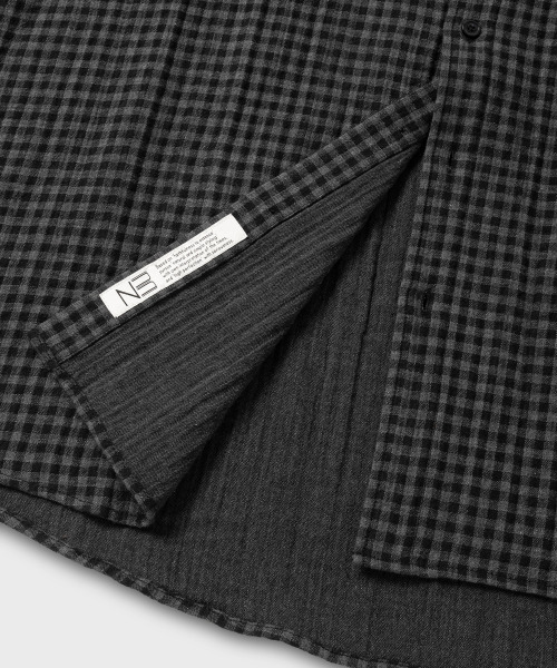 NONBLANK(ノンブランク)の「ギンガムチェックシャツ_GREY(シャツ/ブラウス・メンズ・グレー・MEDIUM/LARGE/X-LARGE)」の9枚目の写真