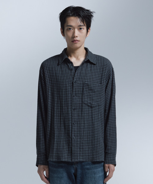 NONBLANK(ノンブランク)の「ギンガムチェックシャツ_GREY(シャツ/ブラウス・メンズ・グレー・MEDIUM/LARGE/X-LARGE)」の11枚目の写真