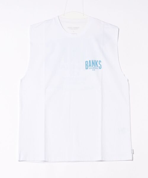 BANKS(バンクス)の「TANK/BANKS JOURNAL/バンクスジャーナル タンクトップ バックプリント ロゴタンク サーフ ストリート ビーチ アウトドア(タンクトップ・メンズ・ブラック/オフホワイト/オリーブ・MEDIUM/LARGE/X-LARGE)」の2枚目の写真
