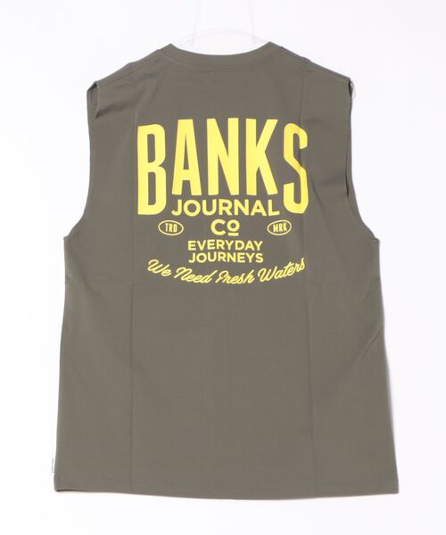 BANKS(バンクス)の「TANK/BANKS JOURNAL/バンクスジャーナル タンクトップ バックプリント ロゴタンク サーフ ストリート ビーチ アウトドア(タンクトップ・メンズ・ブラック/オフホワイト/オリーブ・MEDIUM/LARGE/X-LARGE)」の4枚目の写真