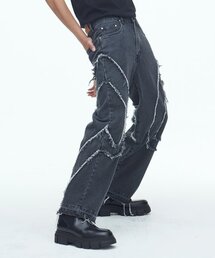 コンマデニムパンツグレー