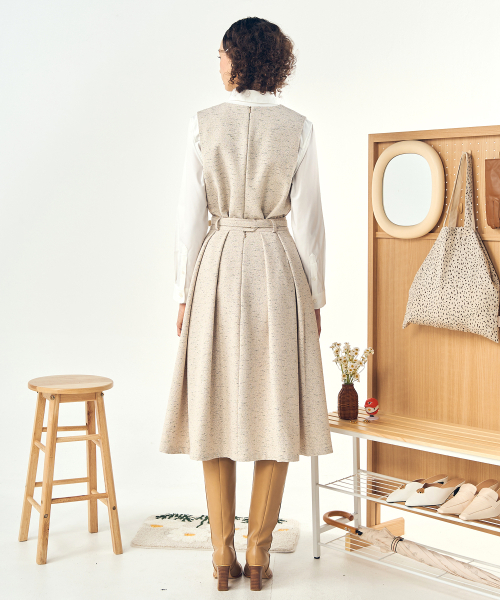 DE PERI MERA(ペリー メラ)の「ツイル2ピースロングワンピースベルトセット(ベージュ)(ワンピース・レディース・その他・SMALL/MEDIUM)」の4枚目の写真