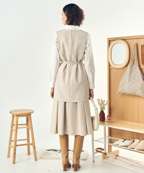 DE PERI MERA(ペリー メラ)の「ツイル2ピースロングワンピースベルトセット(ベージュ)(ワンピース・レディース・その他・SMALL/MEDIUM)」の7枚目の写真
