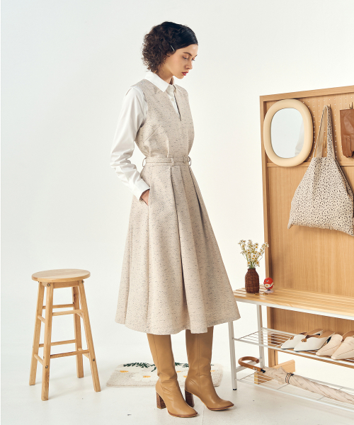 DE PERI MERA(ペリー メラ)の「ツイル2ピースロングワンピースベルトセット(ベージュ)(ワンピース・レディース・その他・SMALL/MEDIUM)」の9枚目の写真