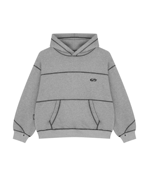 HYUNFIT（ヒョンフィット）の「COVERSTITCH LINE HOODIE-[GRAY]（スウェット・メンズ・その他・MEDIUM/LARGE/X-LARGE）」の2枚目の写真